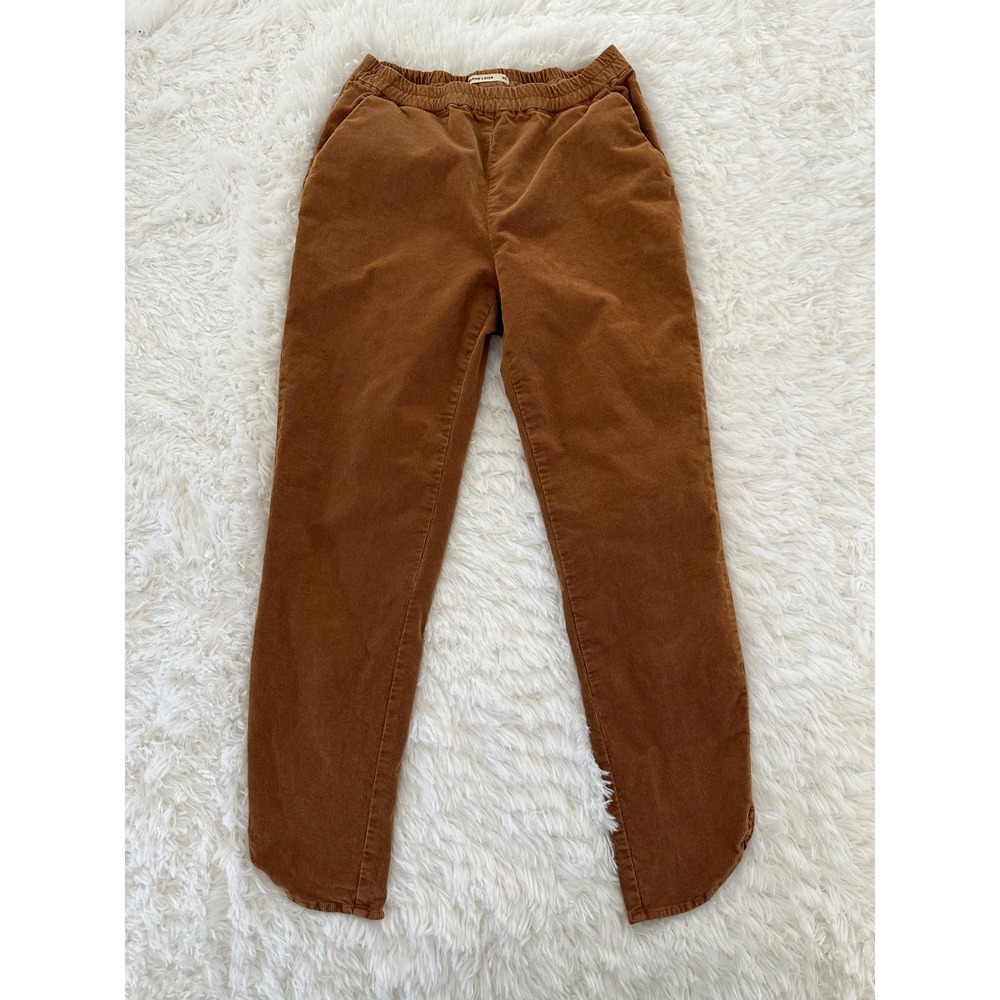 Marine Layer Allison Corduroy Pants XS Brown Elastic Waist Casual Comfy Trousers